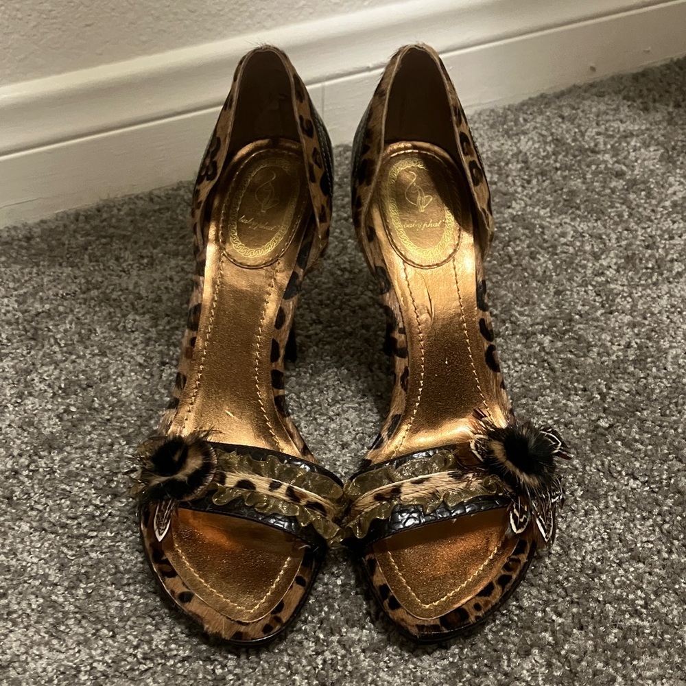 Baby Phat Gold and Leopard Heels